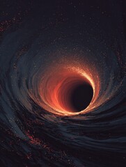 Abstract swirling vortex with orange glow