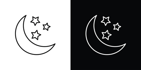 Moon icon collection. Web design, apps.