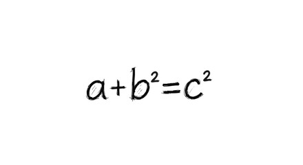 A handwritten mathematical equation, specifically a variation of the Pythagorean theorem, is displayed against a plain white background.