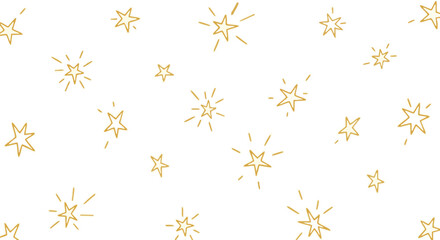 A white background adorned with a scattering of golden, radiant star illustrations.