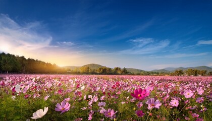 Fototapeta premium beautiful cosmos flower field