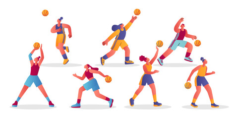 Basketball Players Action Poses