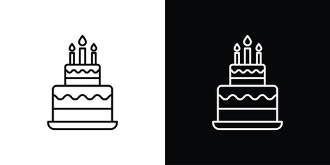 Birthday cake icon collection. Web design, apps.