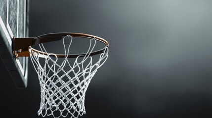 Detailed shot of a basketball hoop and net, perfect for sports themes.