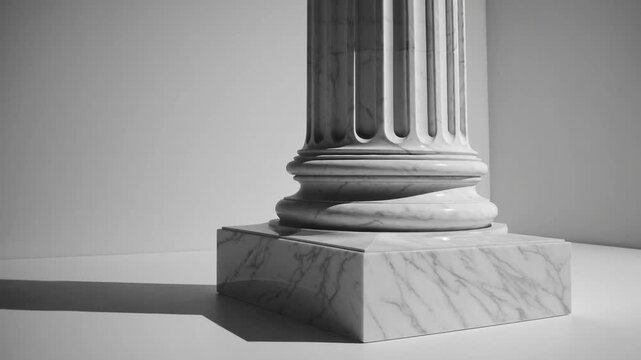 Traditional Pillar Architectural Feature Traditional Pillar Column on Plain White Backdrop