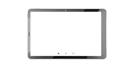 A tablet device with a blank screen