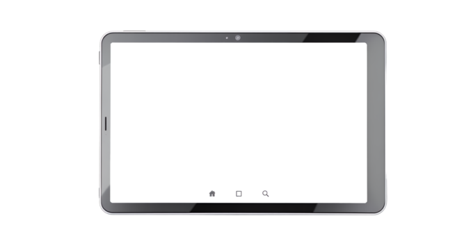 A tablet device with a blank screen