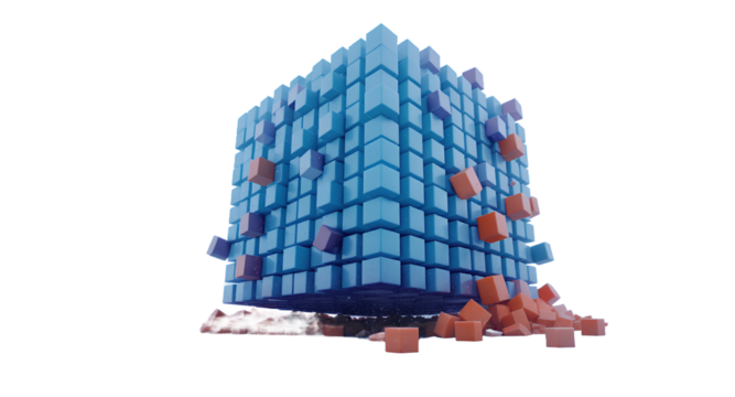 Abstract Cube Structure with Deconstructed Elements - Powered by Adobe