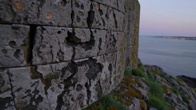 World War II defensive concrete structure in France showing combat damage