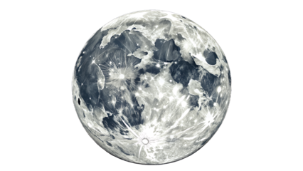 Abstract Illustration of the Moon and Stars in the Night Sky