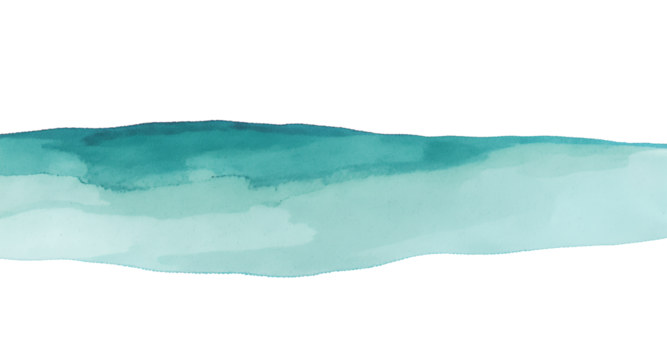 Abstract watercolor background in shades of teal and turquoise with a wave effect