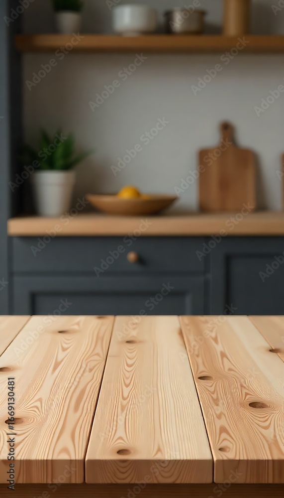 Poster generative ai: kitchen table focus with subtle background elements.