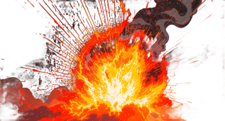 Explosion in the Sky Abstract Illustration of Fire, Energy, and Destruction