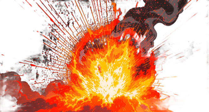 Explosion in the Sky Abstract Illustration of Fire, Energy, and Destruction