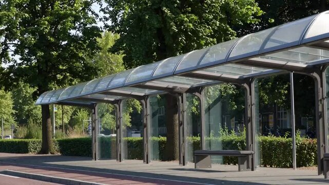 bus stop with bus shelter in the Netherlands bus stop with bus shelter in the Netherlands summer