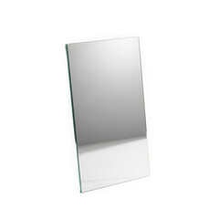 Fototapeta premium A single rectangular mirror with a clean, reflective surface, isolated on a transparent background