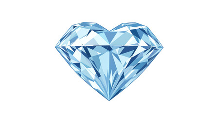 Heart-Shaped Gemstone Illustration on White Background