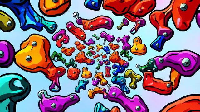 Repeating Design of Artificial Rock Climbing Handholds and Fasteners in Cartoon Style