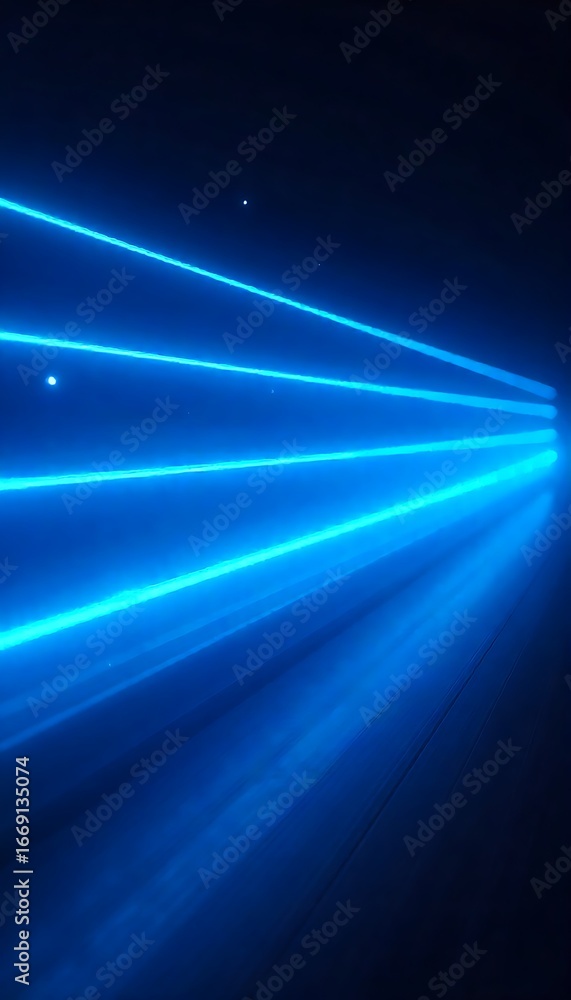Poster generative ai: illuminated laser beams in a dark space prediction.