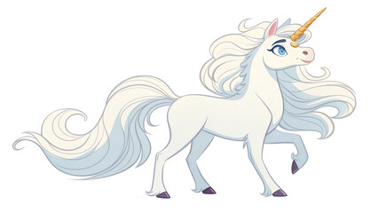 Stylized illustration of a majestic mythical unicorn