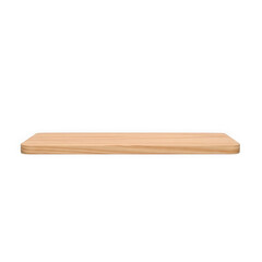 Empty wooden shelf isolated on transparent background