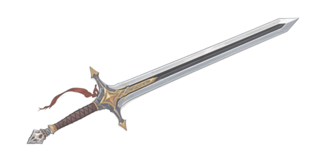 Sword illustration isolated on a white background, perfect for fantasy and gaming themes