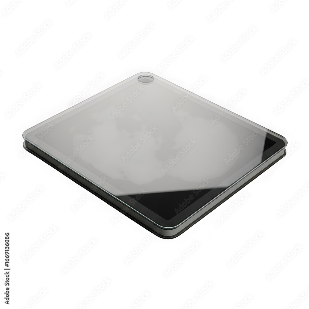 Poster modern tablet computer with a sleek design, isolated on transparent background