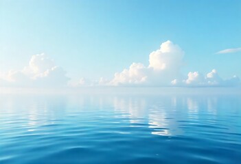 Obraz premium Generative AI: Calm Water Reflecting the Sky.