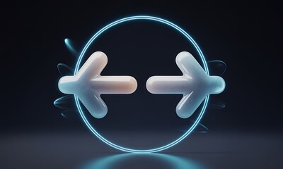 Arrows within a Glowing Circle Symbolizing Connection and Communication