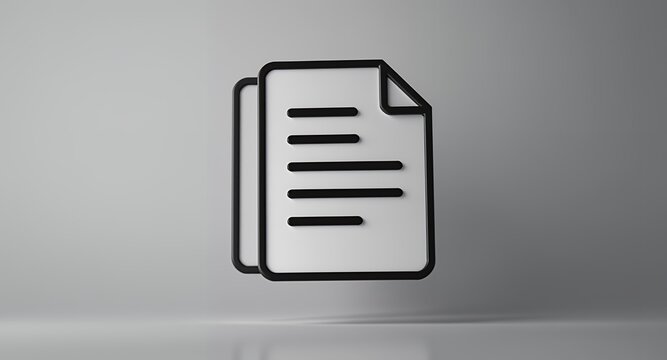 Document Icon, Paper Sign with Lines, Information Symbol, Documentation, Note, Agreement, Contract, Concept