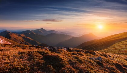 abstract landscape mountains at sunset serene nature scene beautiful landscape