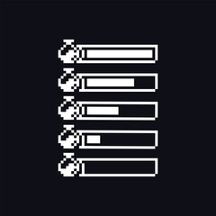 this is mana bar icon in pixel art with white color and black background ,this item good for presentations,stickers, icons, t shirt design,game asset,logo and your project.