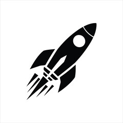 Rocket Silhouette Vector – Minimal Spaceship Launch Icon	