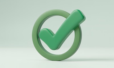 Green Check Mark in Circle - Approval Concept