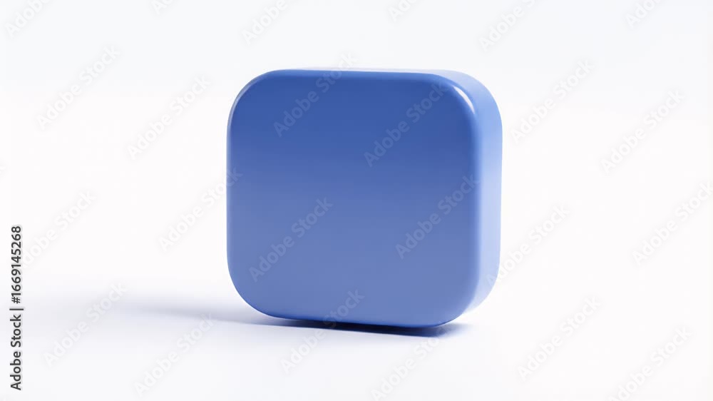 Poster 3d animated user icon: smooth rotation on white background