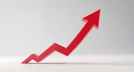 Red Upward Arrow Success, Growth, Progress, and Achievement