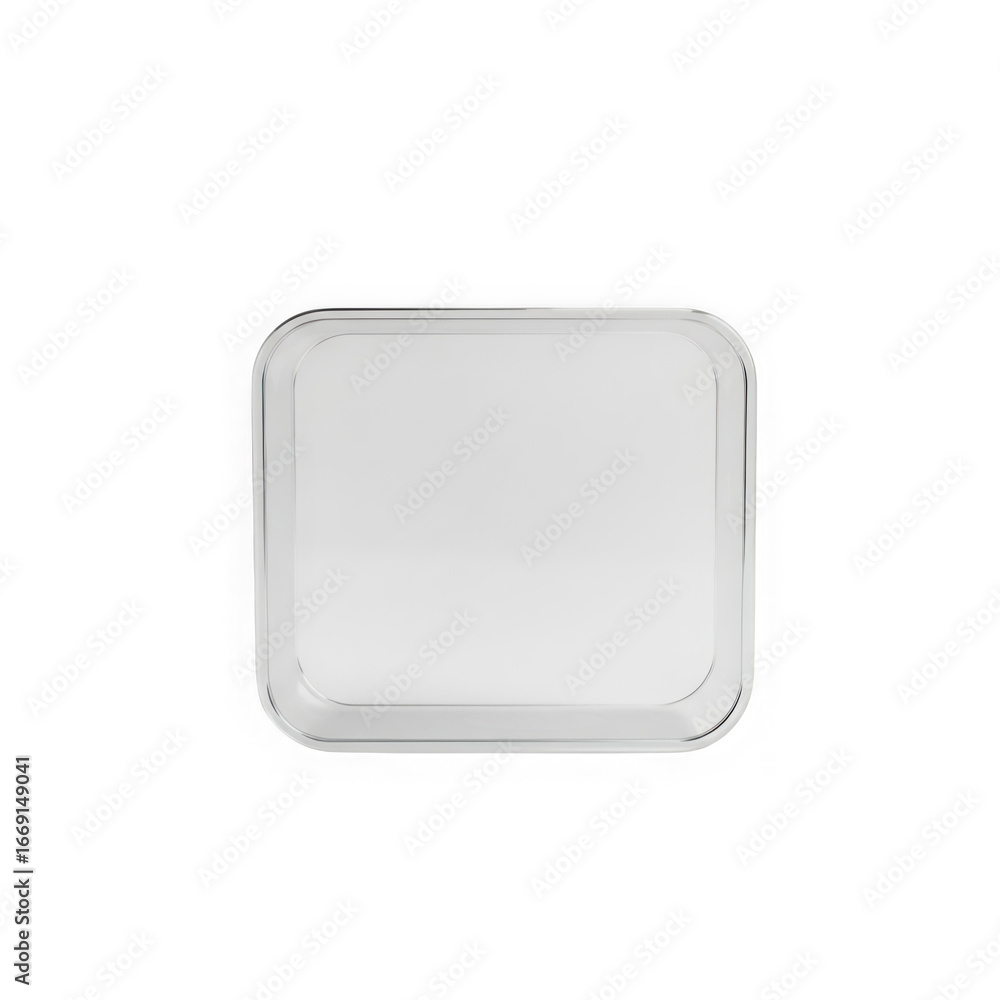 Poster minimalist square box with rounded corners isolated on transparent background, perfect for packaging