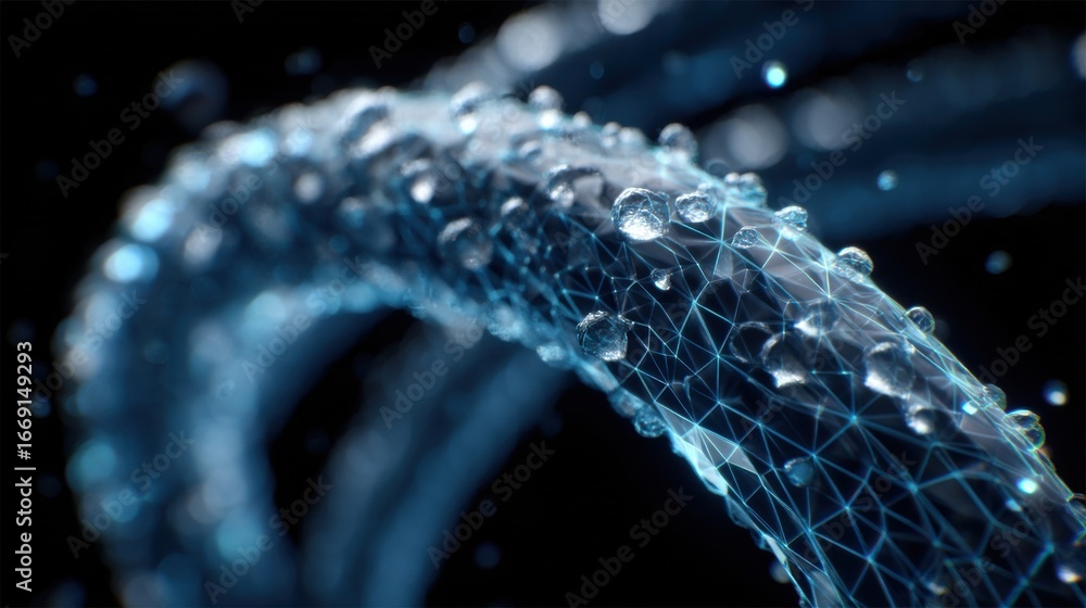 Poster a detailed macro shot highlighting the textured surface of the staticmixing nozzle where co2 gas is 