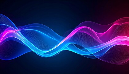 Abstract Neon Waves Background.