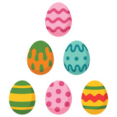 Easter egg icons set flat design style isolated vector illustration on white background