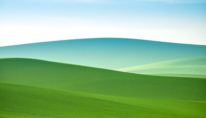 Rolling Green Hills with Spring Landscape.