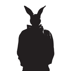 Bad Bunny silhouette set, Black & White silhouette set