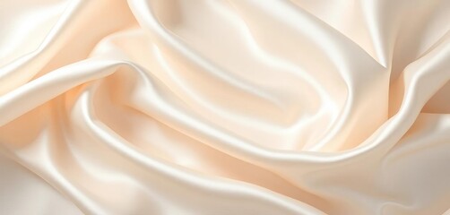 Obraz premium Luxurious, creamy white satin fabric with subtle sheen, surface, fashion