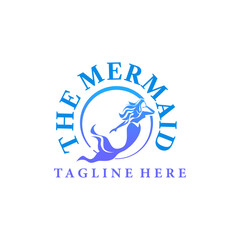 Ocean Siren Mermaid Logo Template 