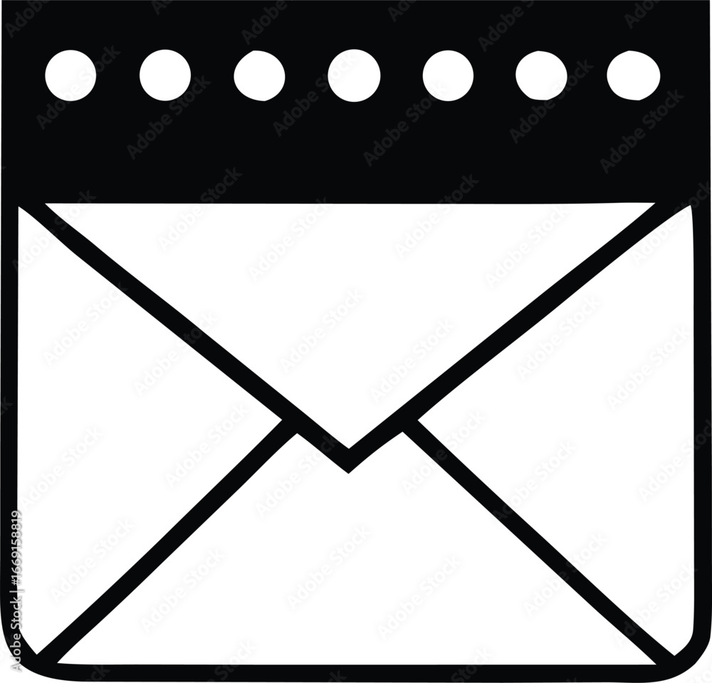 Poster modern email icon representing communication and digital messaging services with a clean and simple 
