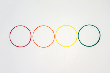 Colorful Rings on White Minimal Background