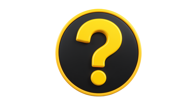 3D Rendered Question Mark, Symbol of Inquiry and Uncertainty