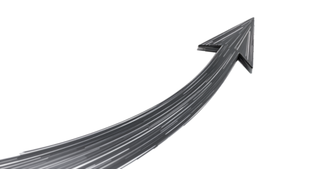 Abstract 3D Arrow Pointing Up on White Background