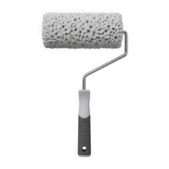 Obraz premium 3d icon of paint roller with textured gray roller head isolated on transparent background