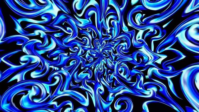 Repeating Abstract Turing Pattern in Shades of Blue for Continuous Seamless Background Texture